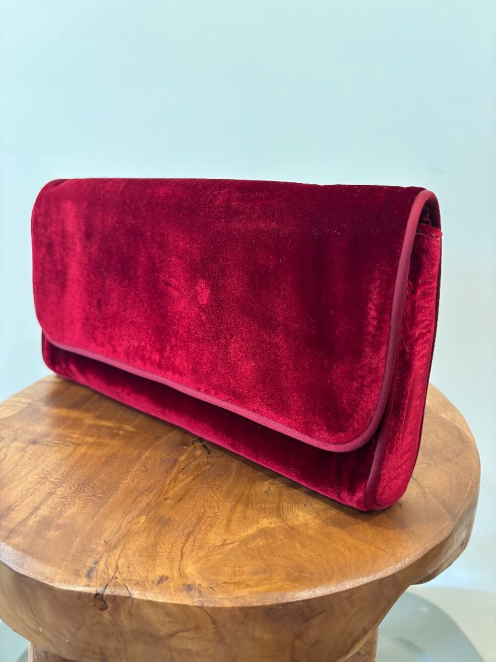 J. Crew Velvet Clutch/Crossbody - Burgundy Wine Red